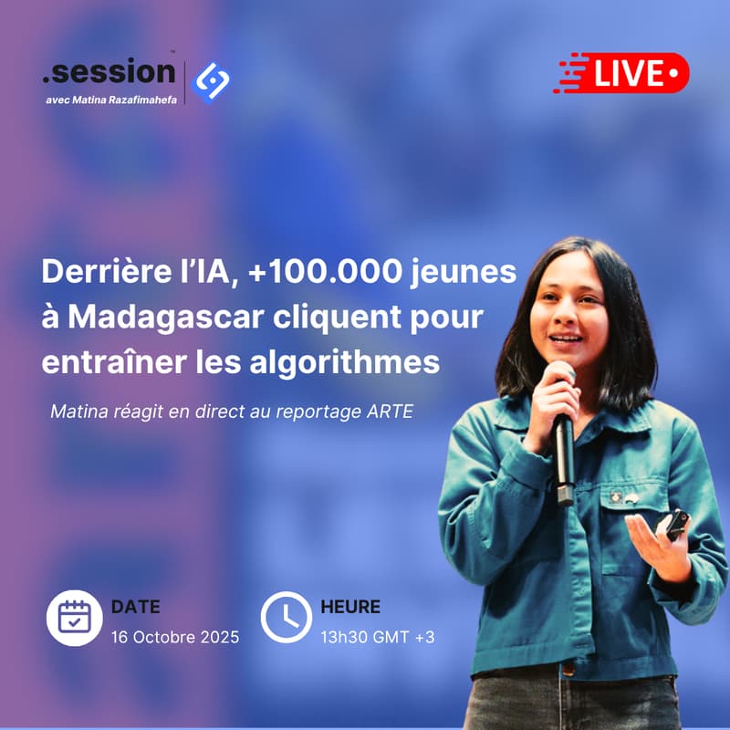 Cover Image for SAYNA .session #3 : Matina R. décrypte un sujet brûlant : le travail derrière l’intelligence artificielle.