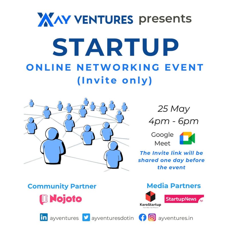 Cover Image for Online Startup Networking Event(Invite Only) By AY Ventures