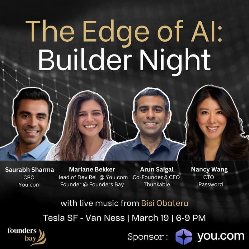 Cover Image for The Edge of AI: Builder Night @ Tesla with You.com × Founders Bay