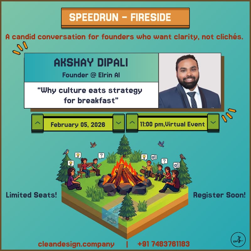 Cover Image for Speedrun Fireside: Why Culture Eats Strategy for Breakfast with Akshay Dipali, Founder @ Elrin AI