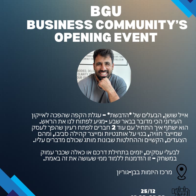 Cover Image for BGU Business Community's opening event.