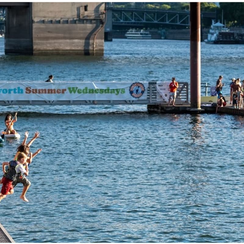 Cover Image for Bike to Swim in the Willamette River -- Bicycle in your Bathing Suit, Spin to Swim, Pedal to Plunge -- Duckworth Summer Swim WEDNESDAYS