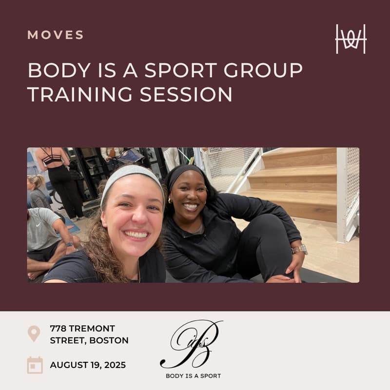 Cover Image for Her Workplace Moves - Body Is A Sport Group Weight Training Class - Boston *members only