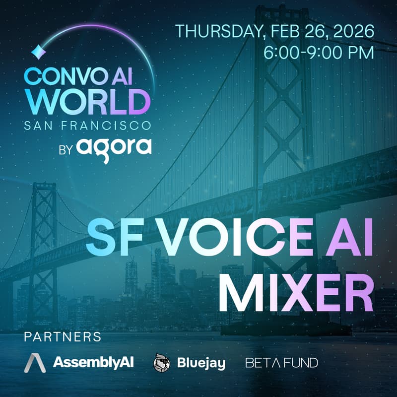 Cover Image for SF Voice AI Mixer | Agora x AssemblyAI x BlueJay x Beta Fund