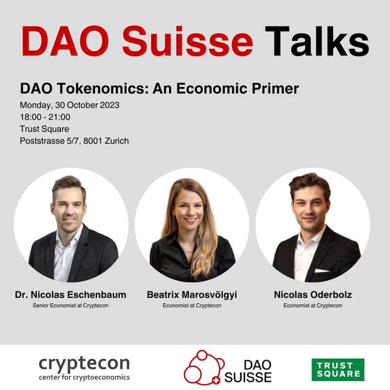 Cover Image for DAO Suisse Talks: Tokenomics