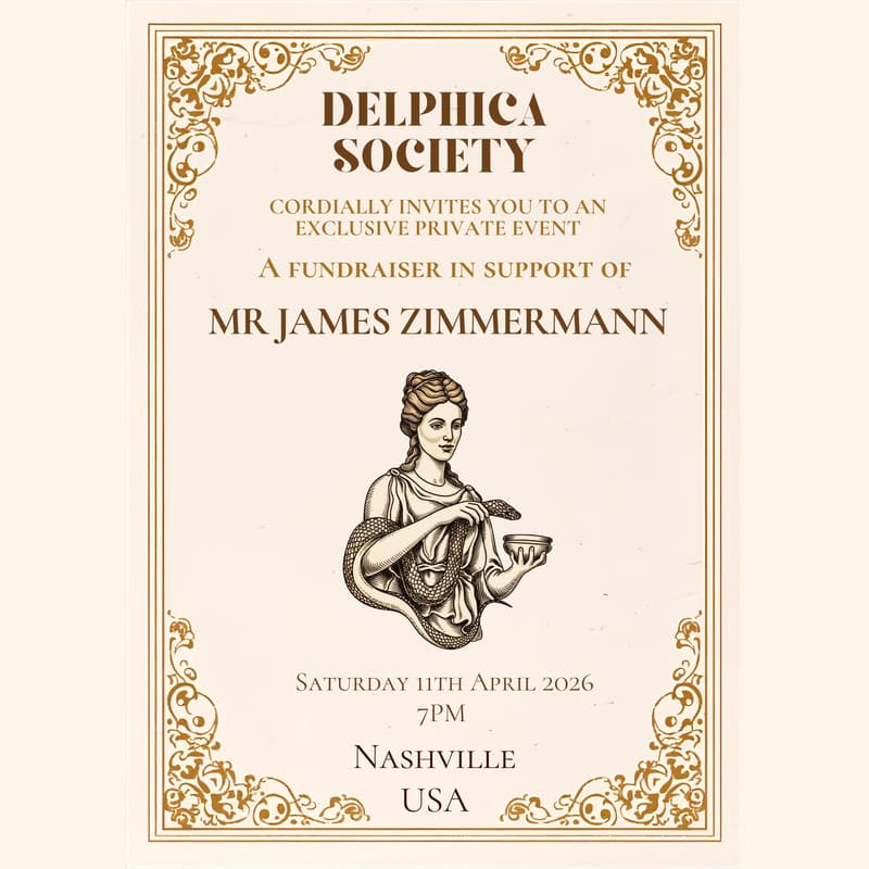 Cover Image for Delphica Society presents: A Fundraiser in Support of Mr. James Zimmermann.