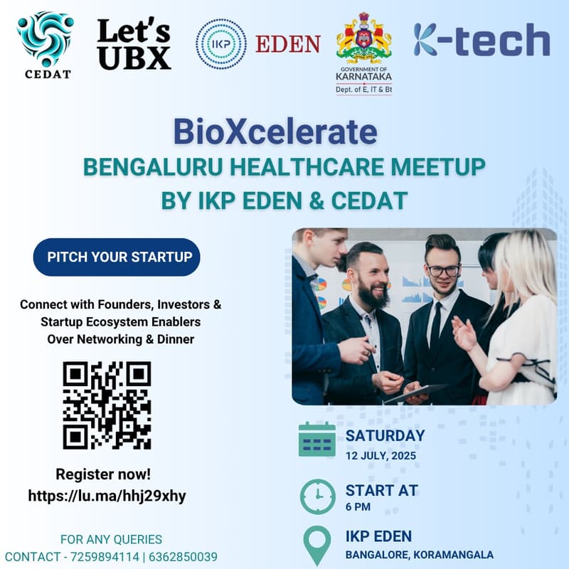 Cover Image for BioXcelerate - Bengaluru Healthcare Meetup by IKP EDEN & CEDAT