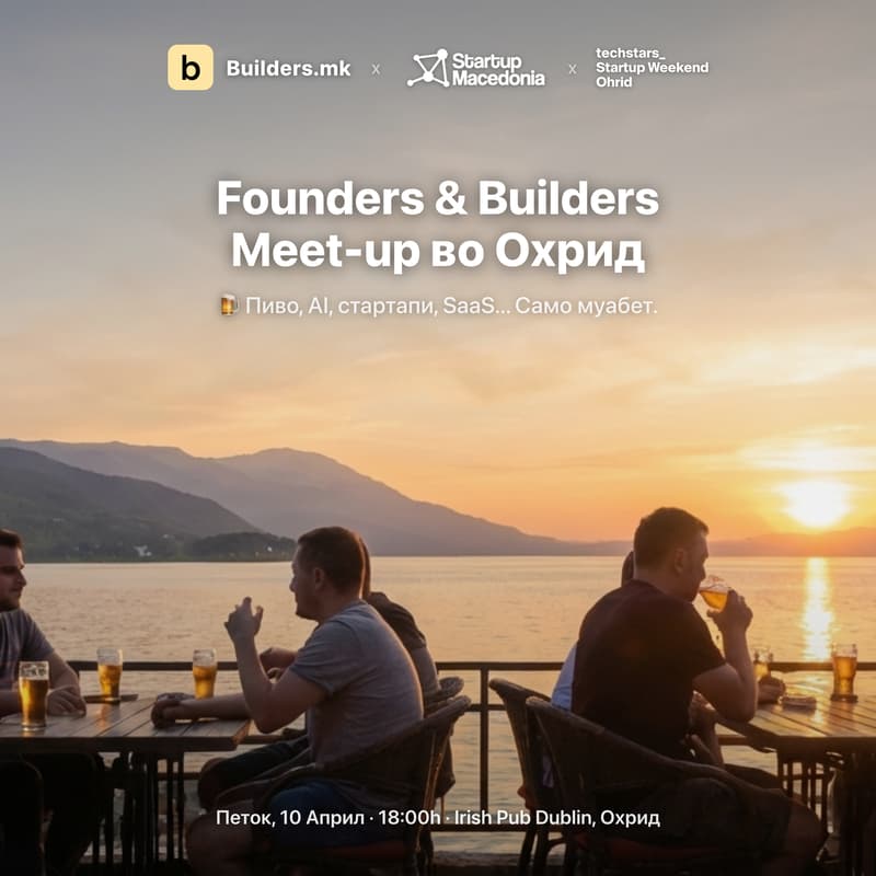 Cover Image for Meet-up во Охрид - Startup Macedonia Founders Circle X Builders.mk Community
