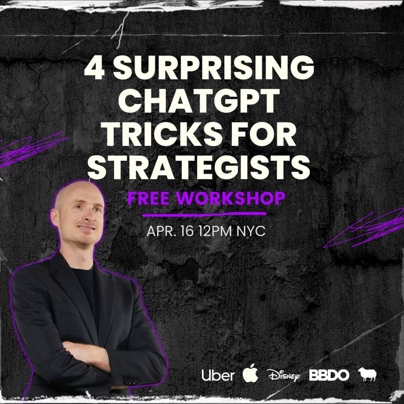 Cover Image for 4 Surprising ChatGPT Tricks For Strategists | FREE Workshop By Julian Cole