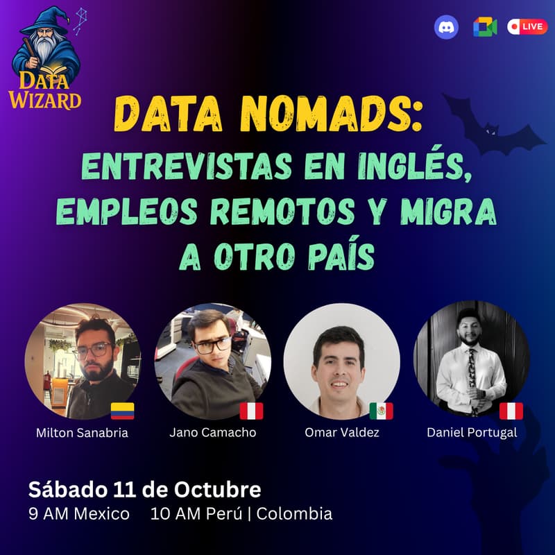 Cover Image for Data Nomads: Entrevistas en inglés, empleos remotos y migra a otro país