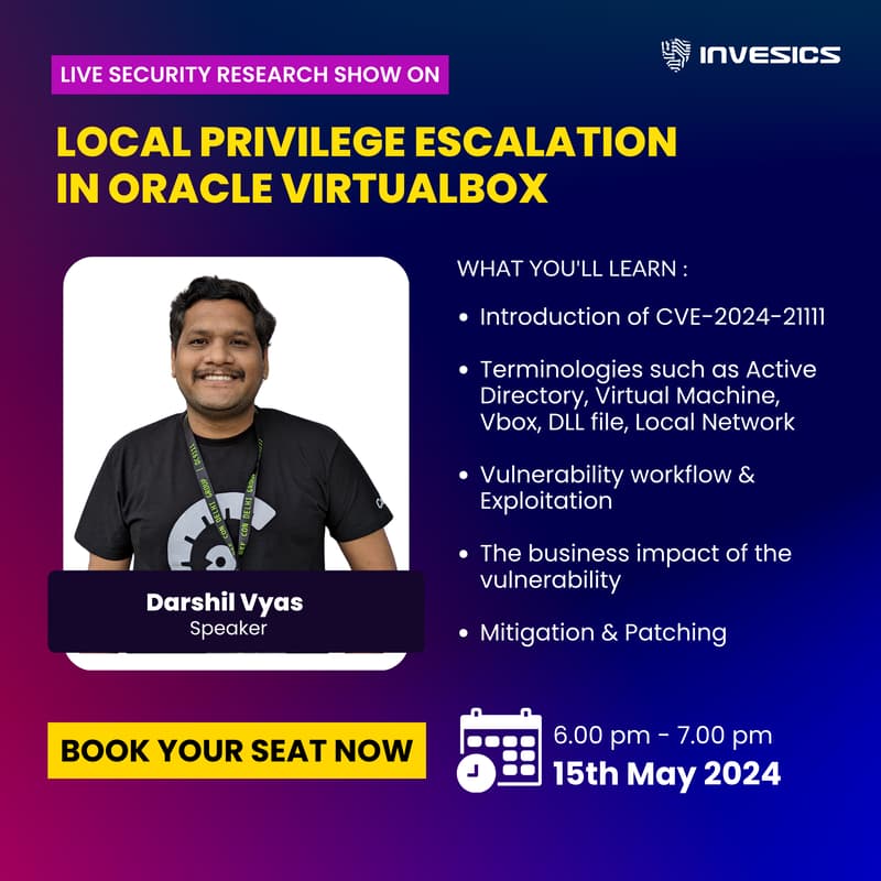 Cover Image for Live Security Research Show on Local Privilege Escalation in Oracle VirtualBox