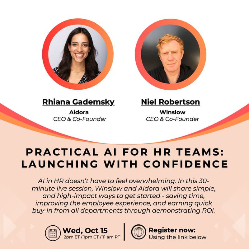 Cover Image for [Webinar] Practical AI for HR Teams: Launching with Confidence