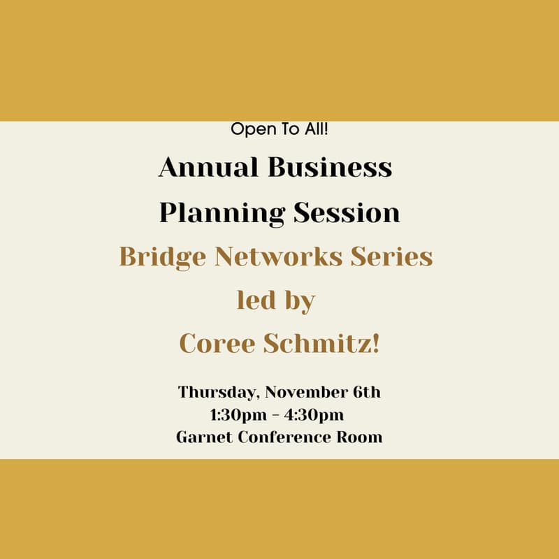 Cover Image for Bridge Networks: Annual Business Planning Session with Coree Schmitz
