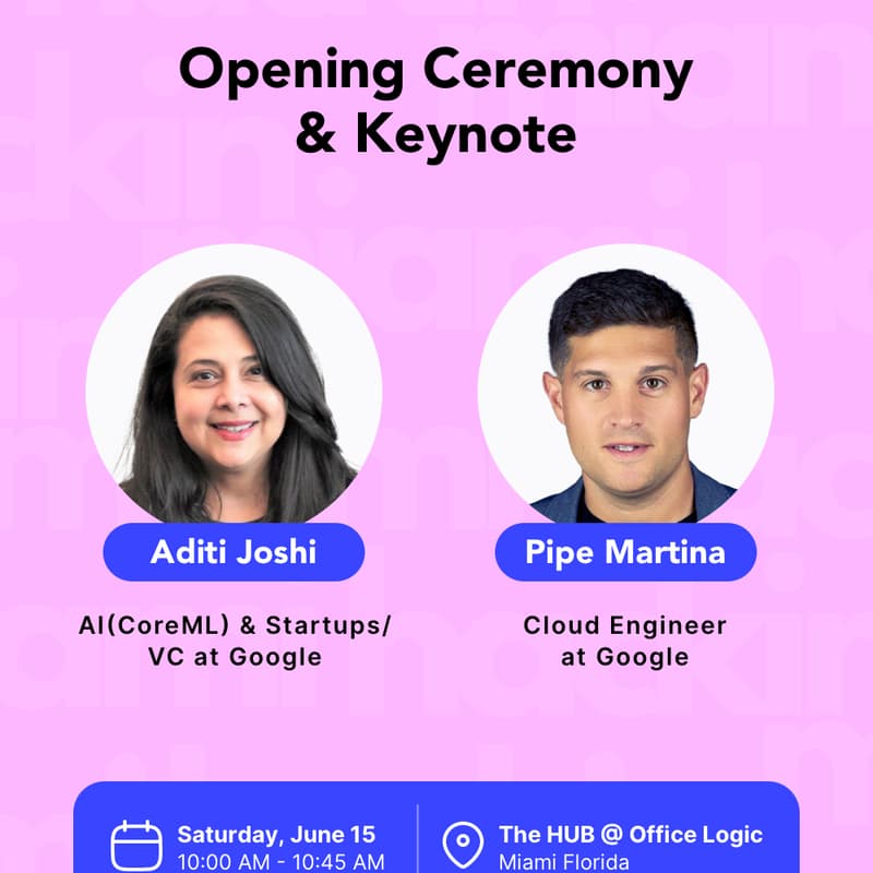 Cover Image for Opening Ceremony & Keynote with Aditi Joshi & Pipe Martina