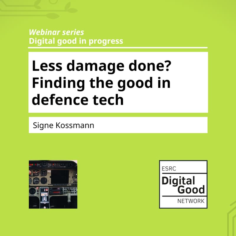 Cover Image for Less damage done? Finding the good in defence tech, Signe Kossmann