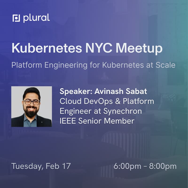 Cover Image for Kubernetes NYC February Meetup, with guest speaker Avinash Sabat (Synechron, IEEE)
