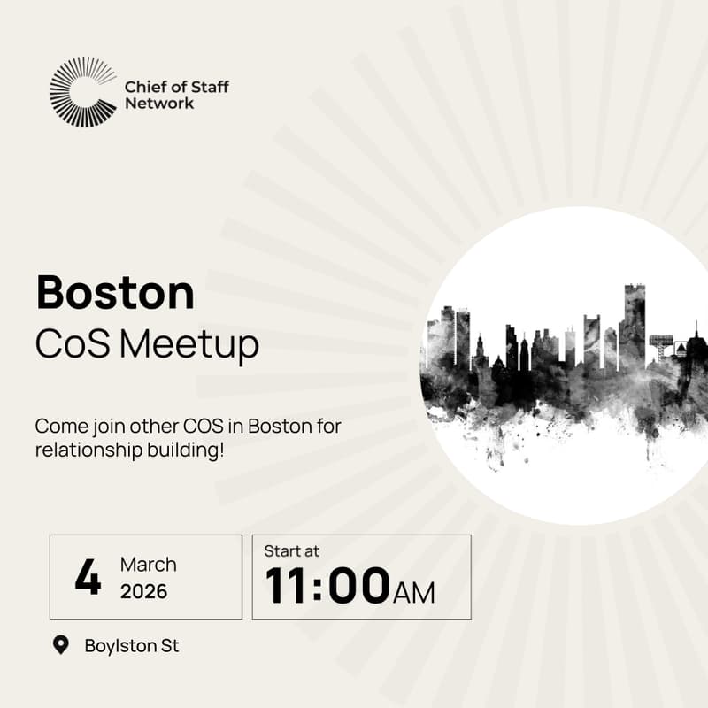 Cover Image for Boston Chief of Staff Meetup (Wed 03/4)