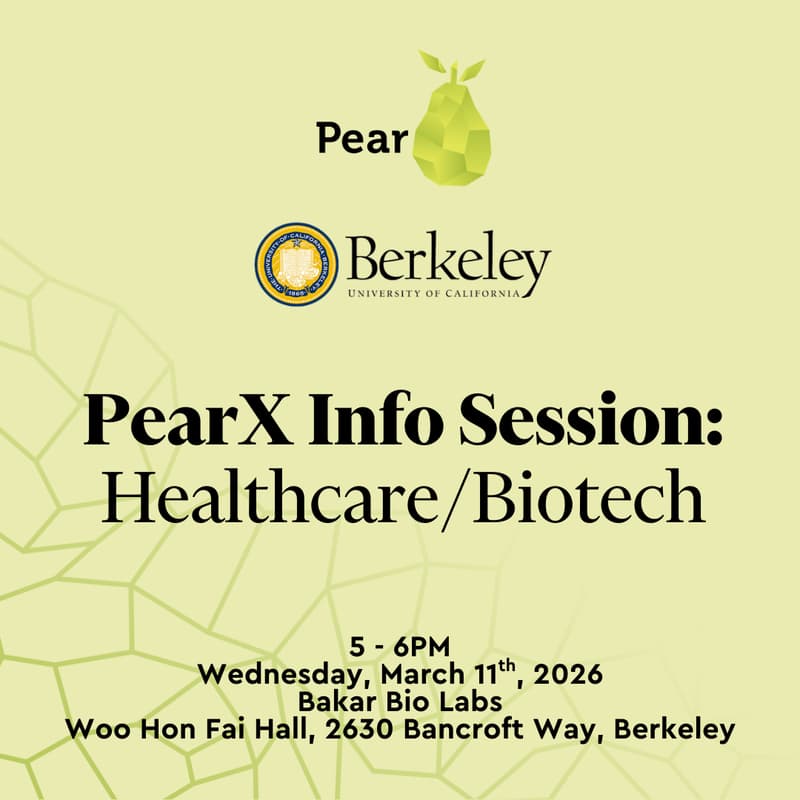 Cover Image for PearX Info Session (Berkeley): Healthcare/Biotech