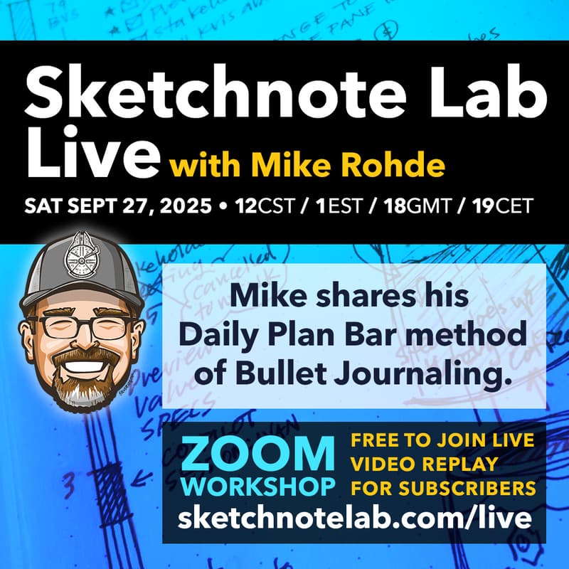 Cover Image for September Sketchnote Lab Live: Daily Plan Bar Demo with Mike Rohde