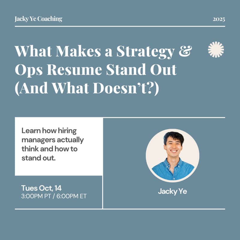 Cover Image for What Makes a Strategy & Ops Resume Stand Out (and What Doesn’t)