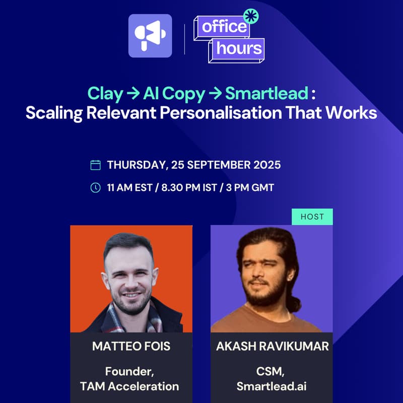Cover Image for Clay → AI Copy → Smartlead: Scaling Relevant Personalisation That Works