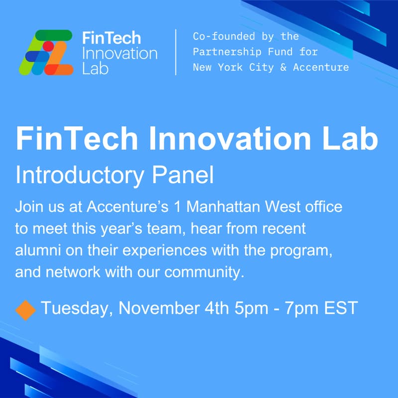 Cover Image for 2025 Fintech Innovation Lab NYC: Introductory Panel