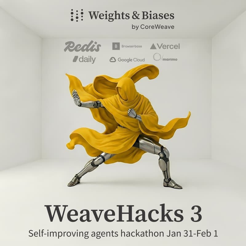 Cover Image for WeaveHacks 3: Self-Improving Agents Hackathon with Weights & Biases