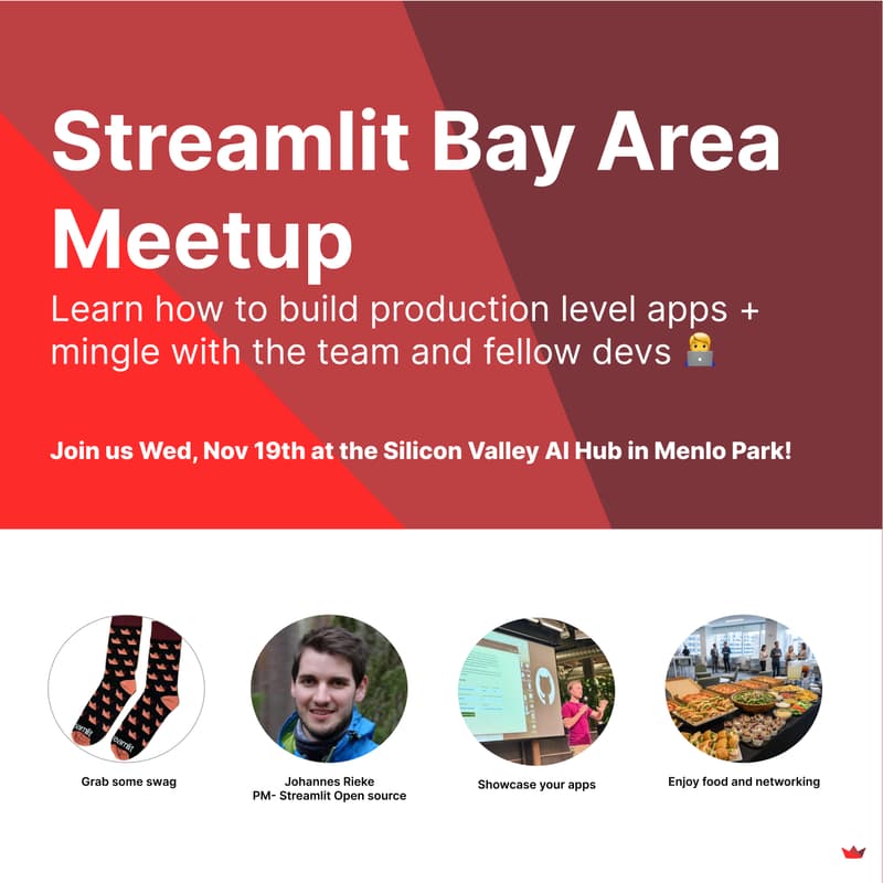 Cover Image for Streamlit Meetup: Beyond Prototyping (Silicon Valley, Bay Area)