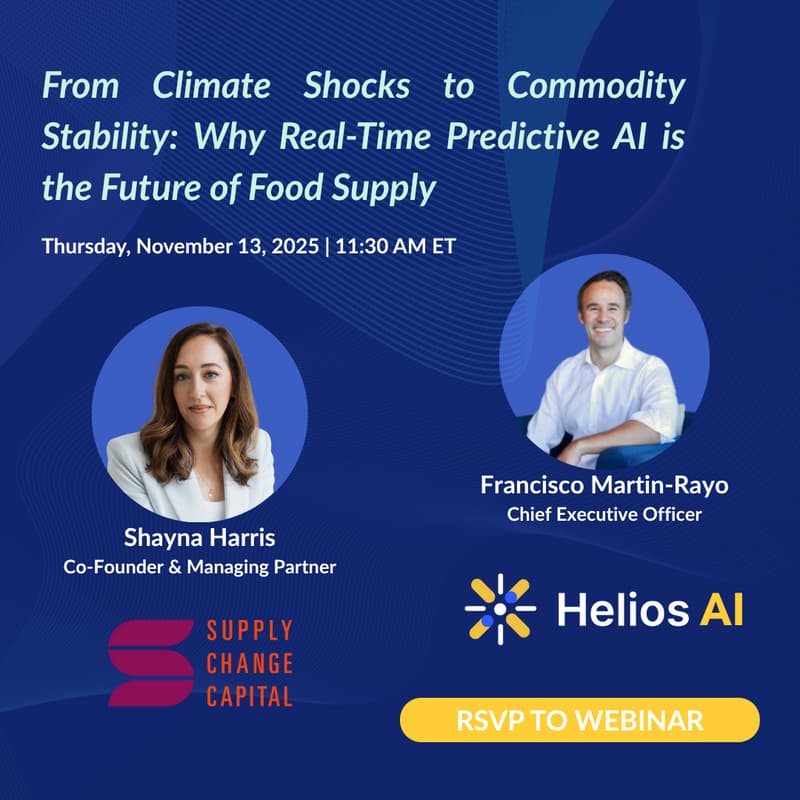 Cover Image for From Climate Shocks to Commodity Stability: Why Real-Time Predictive AI is the Future of Food Supply