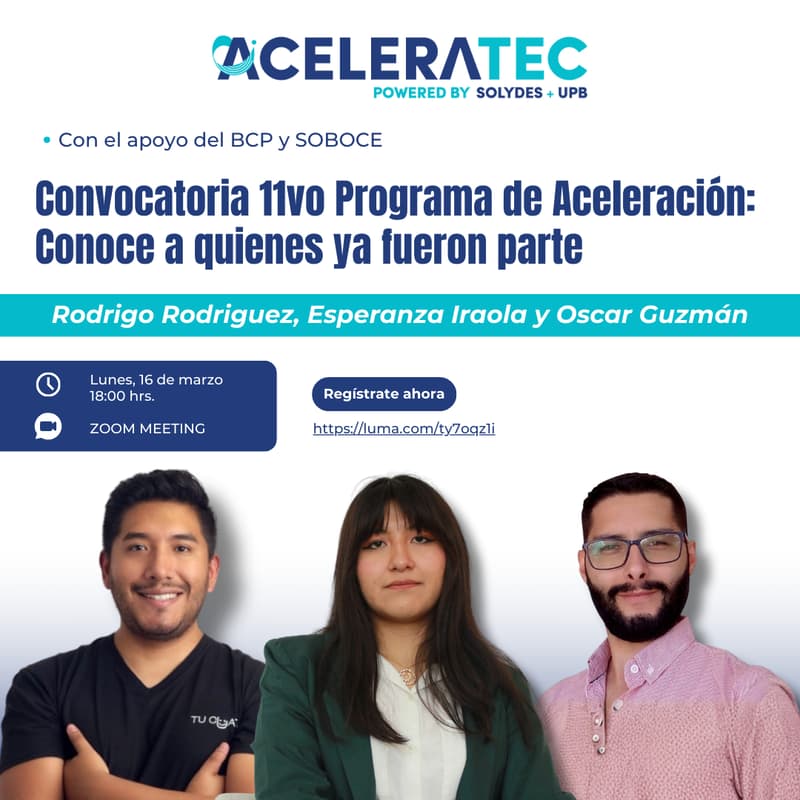 Cover Image for Convocatoria 11vo Programa de Aceleración auspiciado por: BCP y SOBOCE (Virtual)
