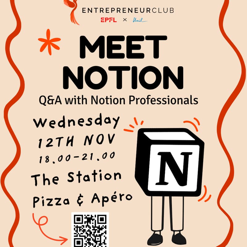Cover Image for Notion Lausanne Community Launch feat. EPFL-UNIL Entrepreneurs Club
