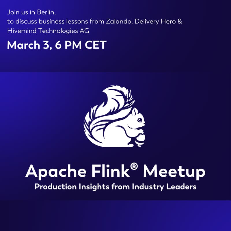 Cover Image for Apache Flink® Meetup Berlin – Production Insights from Industry Leaders