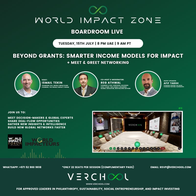 Cover Image for World Impact Zone - Boardroom Live #8 | Beyond Grants: Smarter Income Models for Impact