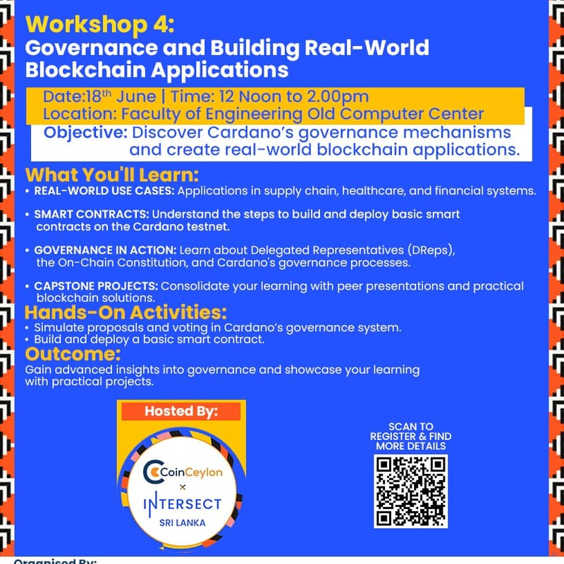 Cover Image for WORKSHOP SERIES - Mastering Blockchain Technology & Building on Cardano:From Fundamentals to Practical Applications- University of Ruhuna