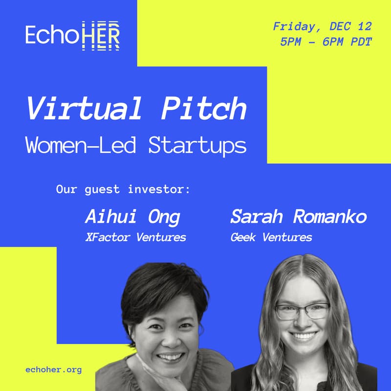 Cover Image for EchoHer Pitch #7: A Virtual Stage for Women Founders