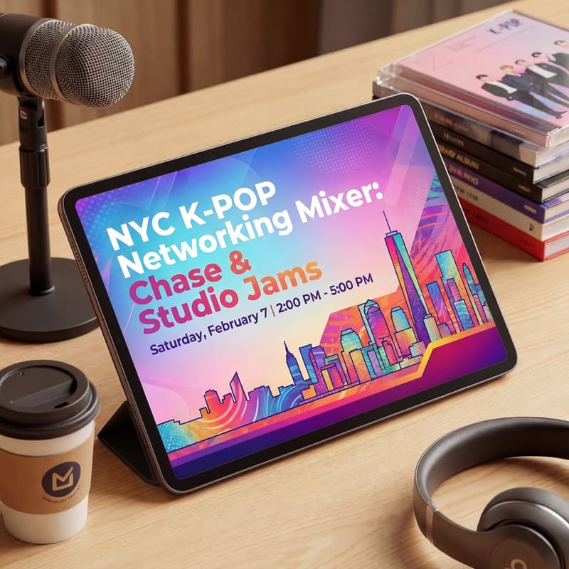 Cover Image for ✨NYC K-POP Networking Mixer: Chase & Studio Jams✨
