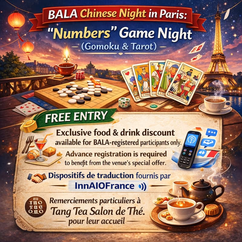 Cover Image for BALA Chinese & Multilingual Night in Paris: “Numbers” Game Night 🎲 (Gomoku & Tarot)