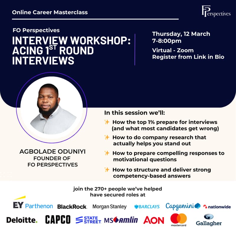 Cover Image for Interview Prep Workshop: How to ace 1st round Interviews