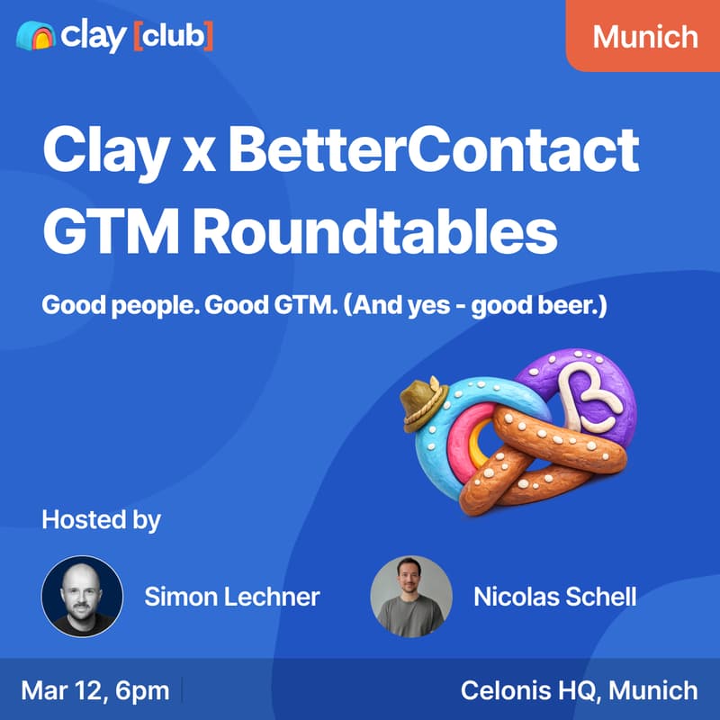 Cover Image for Clay x BetterContact: GTM Roundtable