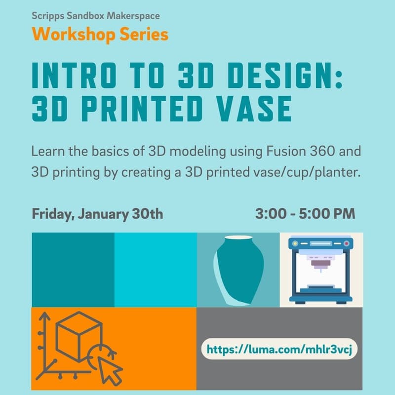 Cover Image for Intro to 3D Design: 3D Printed Vase Workshop