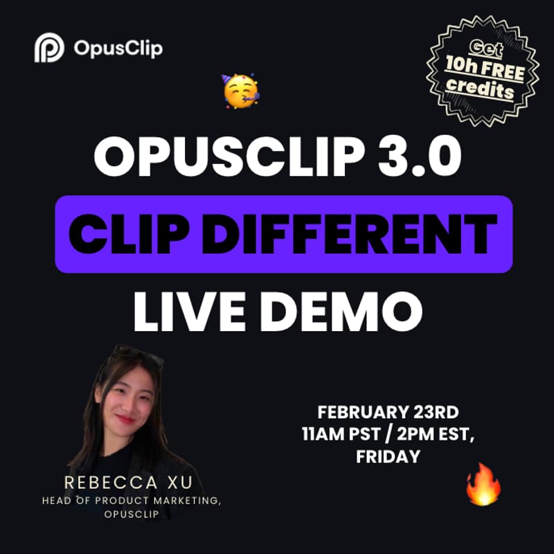 Cover Image for OpusClip 3.0 Live Demo and  Q&A