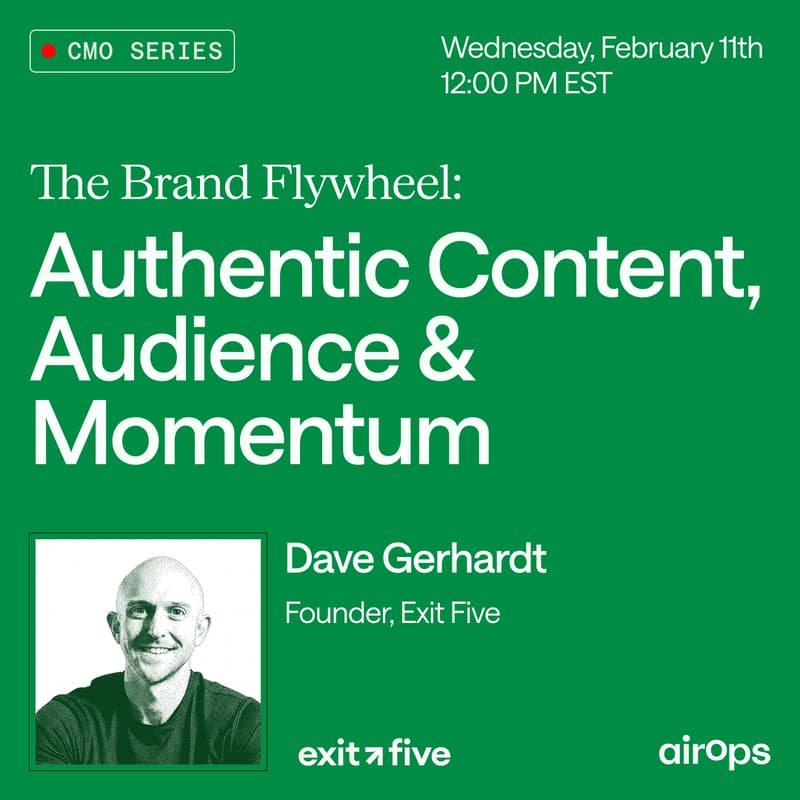 Cover Image for The Brand Flywheel: Authentic Content, Audience & Momentum with Dave Gerhardt