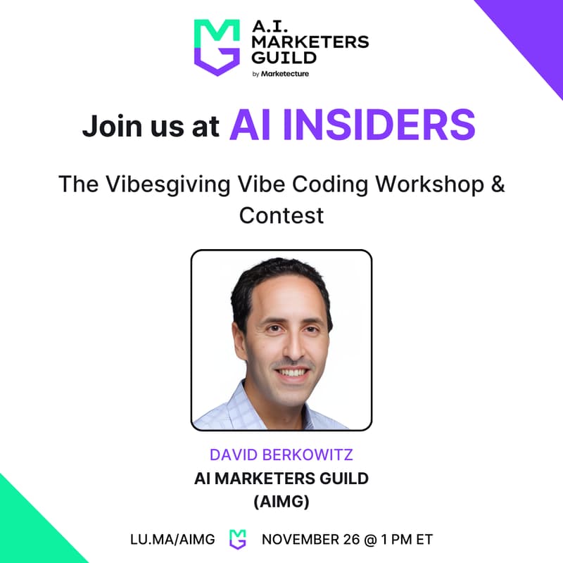 Cover Image for AI Insiders with David Berkowitz on The Vibesgiving Vibe Coding Workshop & Contest
