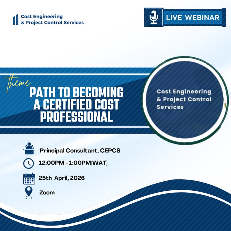 Cover Image for COST ENGINEERING AND PROJECT CONTROL SERVICES WEBINAR