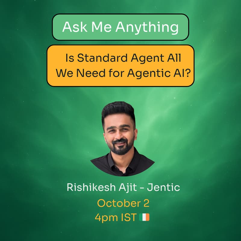 Cover Image for Is Standard Agent All We Need for Agentic AI? - Live AMA