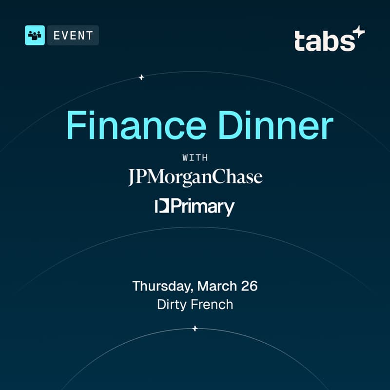 Cover Image for JPMC x Tabs x Primary Venture Partners - Finance Dinner