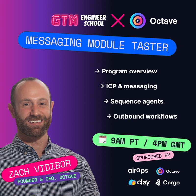Cover Image for GTM Engineer School — Messaging module taster