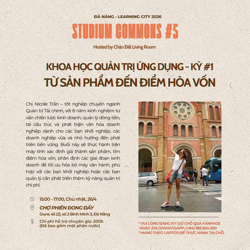 Cover Image for KHOA HỌC QUẢN TRỊ ỨNG DỤNG - KỲ #1 TỪ SẢN PHẨM ĐẾN ĐIỂM HÒA VỐN