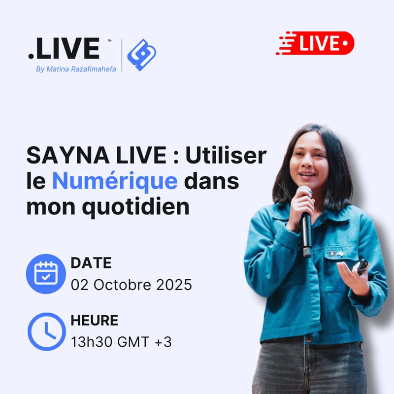 Cover Image for SAYNA Live by Matina R. | Utiliser le numérique dans mon quotidien