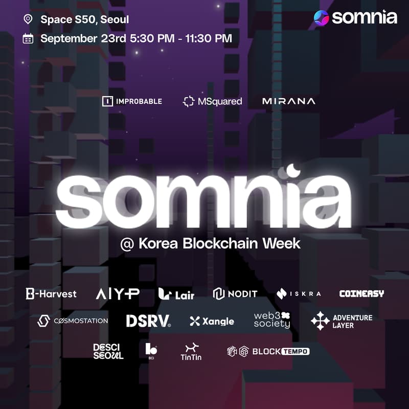 Cover Image for Somnia @ Korea Blockchain Week